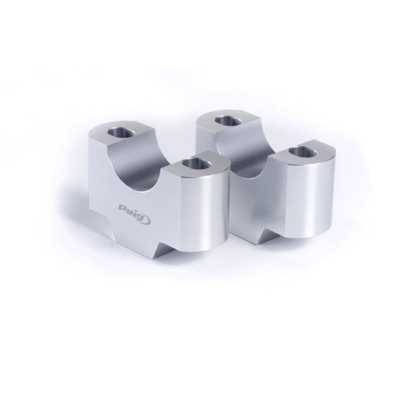 Puig 20mm Handlebar Risers For 22mm Bars Silver